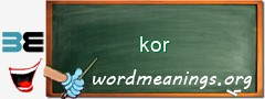 WordMeaning blackboard for kor